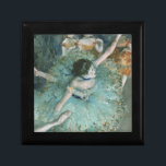 Swaying Dancer (Dancer in Green) Edgar Degas   Gift Box<br><div class="desc">Swaying Dancer (Dancer in Green) .  Edgar Degas. Cute portrait in pastel green colors. Ballerinas in light green skirts dance on stage. In the background,  girls in red skirts and dresses stand near the curtain. Reproduction of famous works of art  images in the public domain.</div>