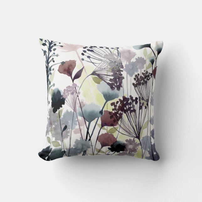 Swaying Florets II Throw Pillow (Front)