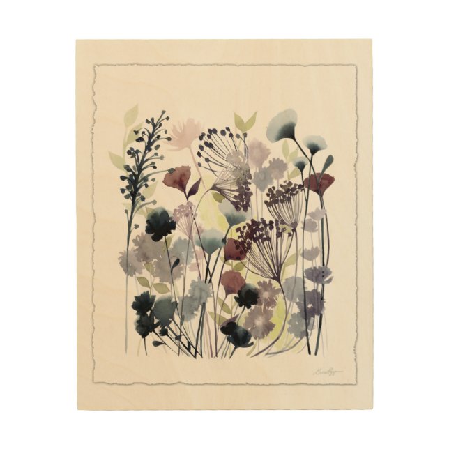 Swaying Florets II Wood Wall Decor (Front)