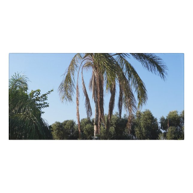 Swaying Palm Tree Under a Clear Sky Door Sign (Classic Front)