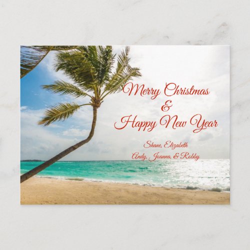 Swaying Palm Trees Merry Christmas Postcard