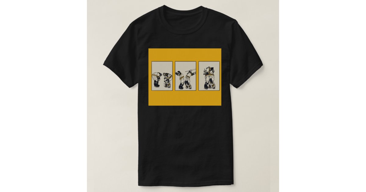 Swayman Ullmark Hug Postcard T-Shirt, Men's, Size: Adult S, Black