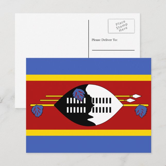 Swazi Flag, Flag of Eswatini Postcard (Front/Back)