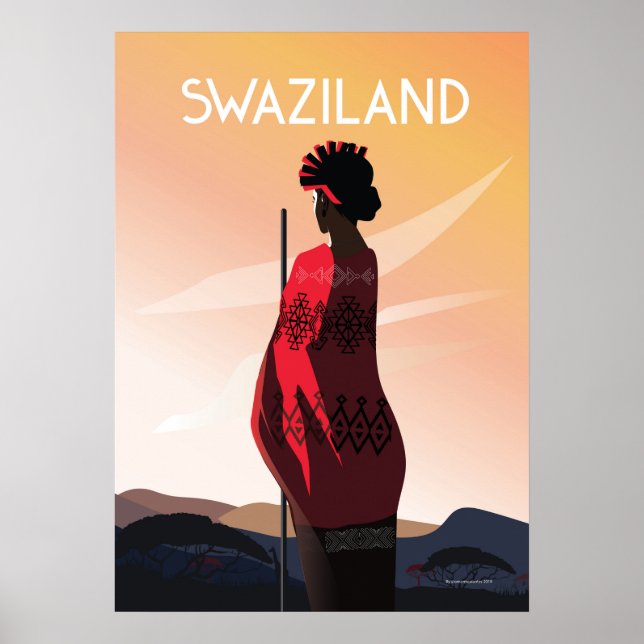 swaziland africa travel poster landscape nature (Front)