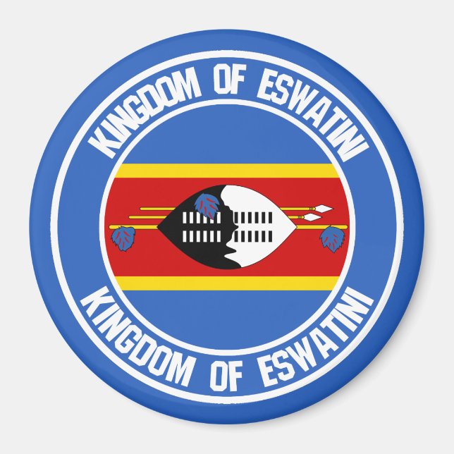 Swaziland ( Eswatini ) Round Emblem Magnet (Front)