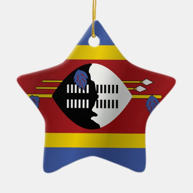 Swaziland flag ceramic ornament (Front)