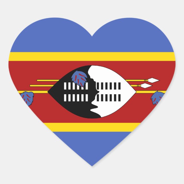 Swaziland Flag Heart Sticker (Front)
