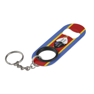 Swaziland flag keychain bottle opener