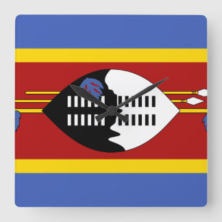 Swaziland Flag Square Wall Clock