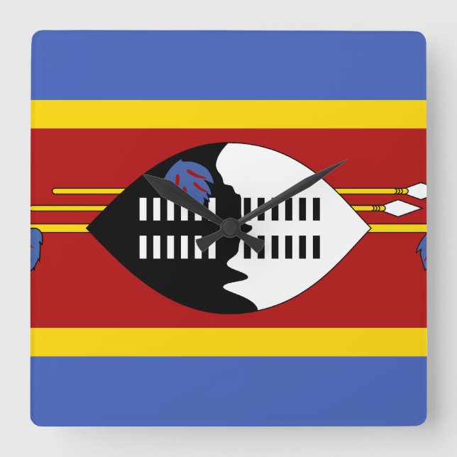 Swaziland Flag Square Wall Clock (Front)