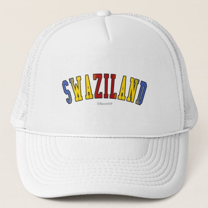 Swaziland in National Flag Colors Mesh Hat