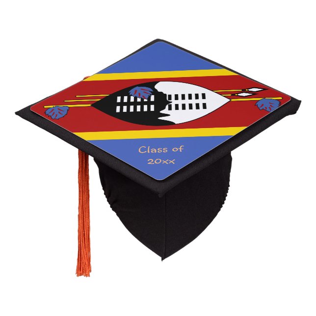 Swaziland & Swaziland Flag, Students / University Graduation Cap Topper (Angled)