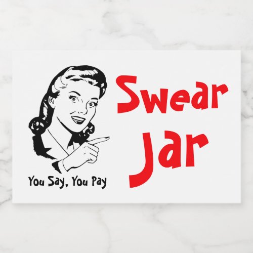 Swear Jar Gag Gift Food Label