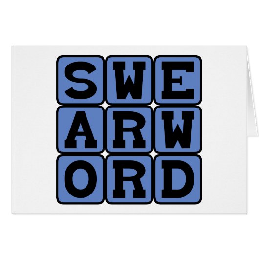 Swear Word, Curse Word Cards (Front Horizontal)
