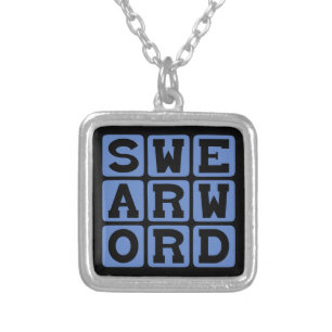 Swear Word, Curse Word Silver Plated Necklace
