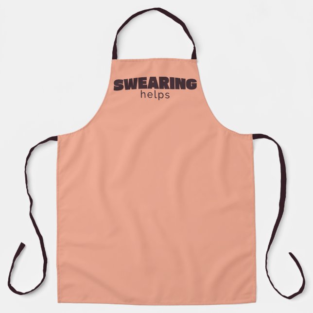 Swearing Helps Apron – Funny Kitchen & Grill Humor (Front)