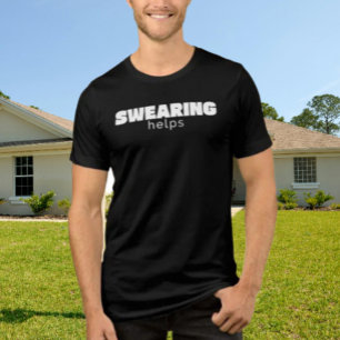 Swearing Helps Funny Stress Relief Quote   White Tri-Blend Shirt
