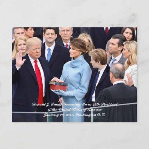 Swearing_In of 45th President Donald Trump Postcard