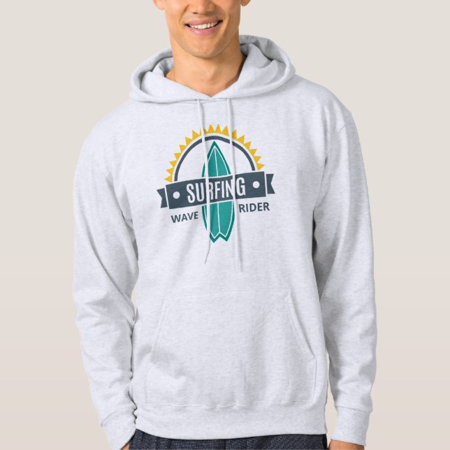 Sweat A Hood White Man BASIC Surfing Hoodie (Front)