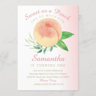 Sweat as a Peach Birthday Invitation