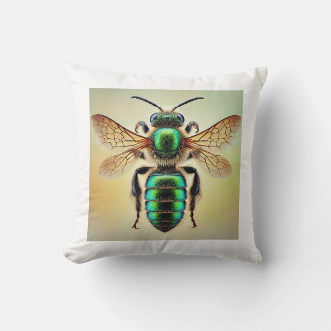 Sweat bee 210924IREF250 - Watercolor Throw Pillow (Front)