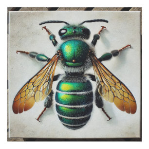 Sweat Bee in Natural Surroundings 031124IREF223 - Faux Canvas Print