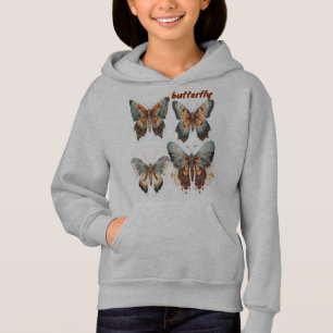 sweat-capuche butterfly for girls hoodie
