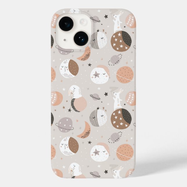 Sweat Dream Bunnies In Space Pattern Case-Mate iPhone Case (Back)
