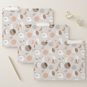 Sweat Dream Bunnies In Space Pattern File Folder