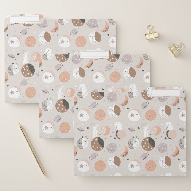 Sweat Dream Bunnies In Space Pattern File Folder (Set)