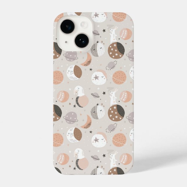 Sweat Dream Bunnies In Space Pattern iPhone Case (Back)