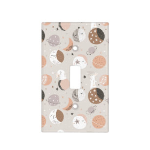 Sweat Dream Bunnies In Space Pattern Light Switch Cover