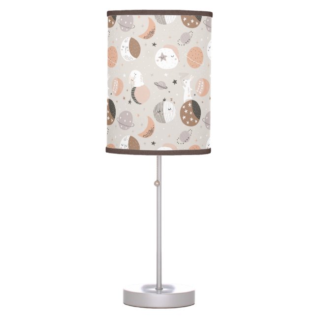 Sweat Dream Bunnies In Space Pattern Table Lamp (Front)