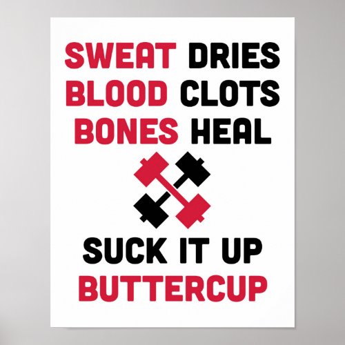 Sweat Dries Gym Quote Poster