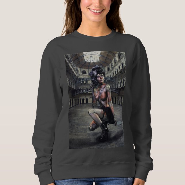SWEAT Jeff Mougenot/ Black doll steampunk2 Sweatshirt (Front)