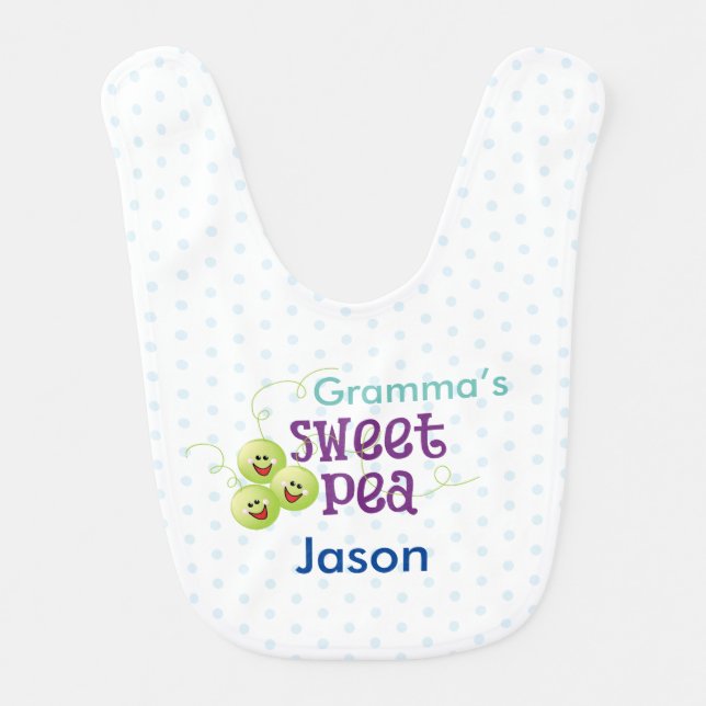 Sweat Pea Baby Boy Baby Bid Baby Bib (Front)