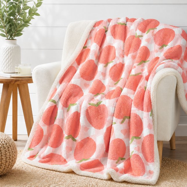 Sweat peach pattern sherpa blanket (Creator Uploaded)