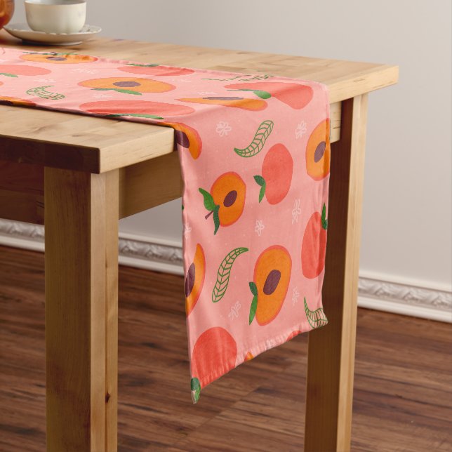 Sweat peach pattern short table runner (In Situ)