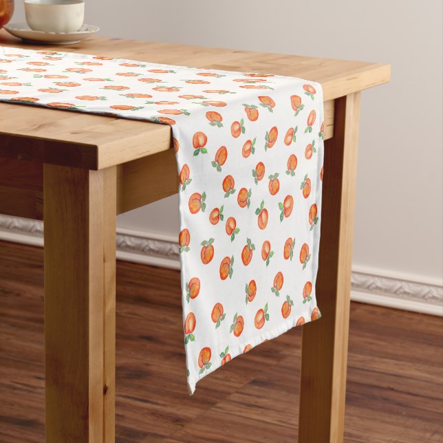Sweat peach pattern short table runner (In Situ)