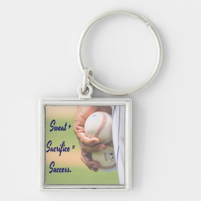 Sweat plus Sacrifice equals Success BASEBALL Keychain (Front)