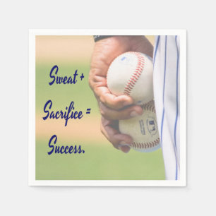 Sweat plus Sacrifice equals Success BASEBALL Napkins