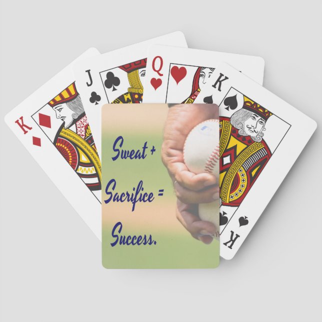 Sweat plus Sacrifice equals Success BASEBALL Poker Cards (Back)