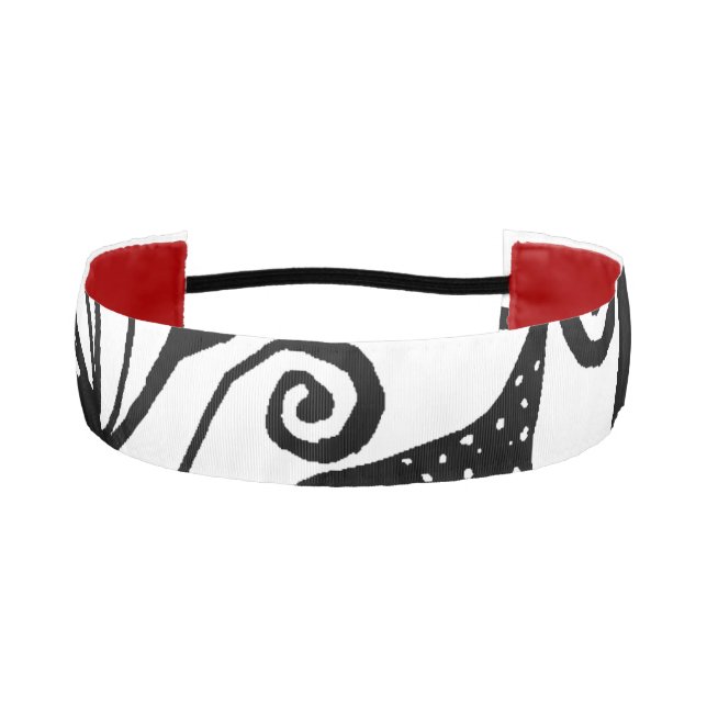 *~* Sweat Pretty With Modern Chic Black & White Athletic Headband (Front)