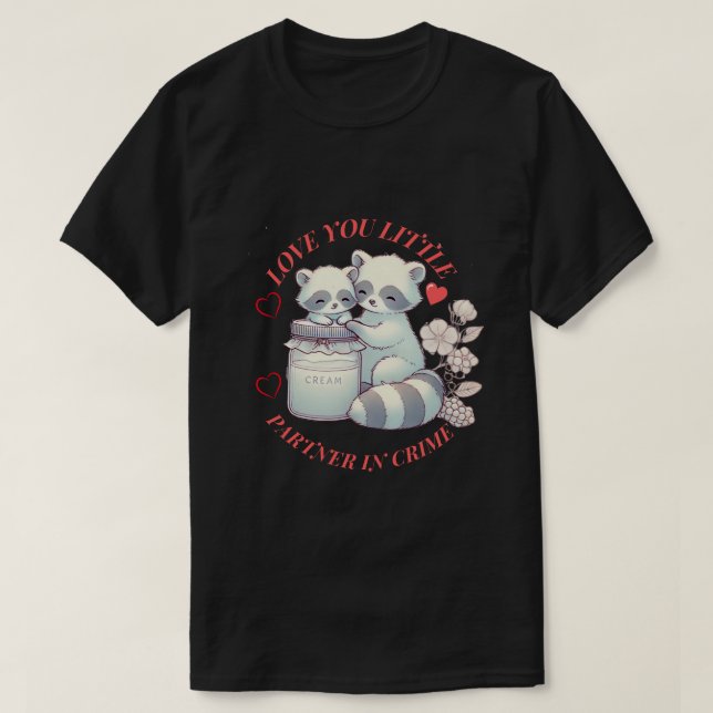 Sweat ras du cou Love Raccoons, sweat-shirt rétro  T-Shirt (Design Front)