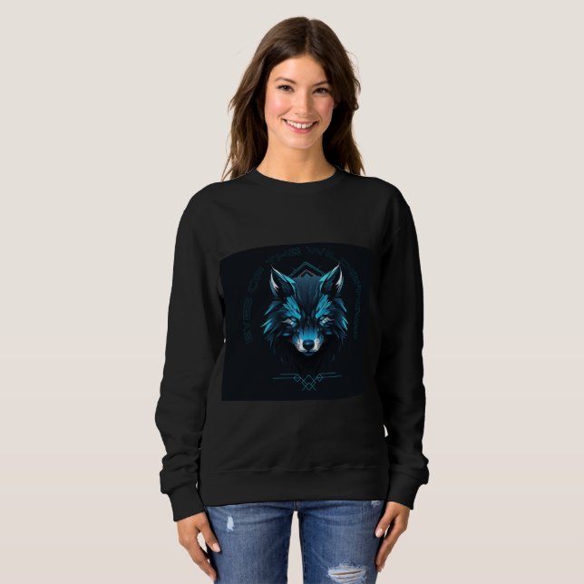Sweat shirt with wolf design  (Front Full)