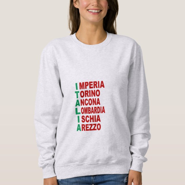 Sweat Shirt Women Cendre TOURISM ITALIA (Front)