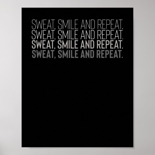 Sweat Smile Repeat Fitness Workout Motivation Poster (Front)