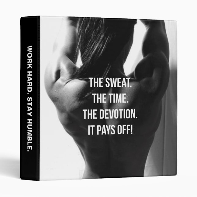 Sweat, Time, Devotion Women's Workout Motivational Binder (Front/Spine)