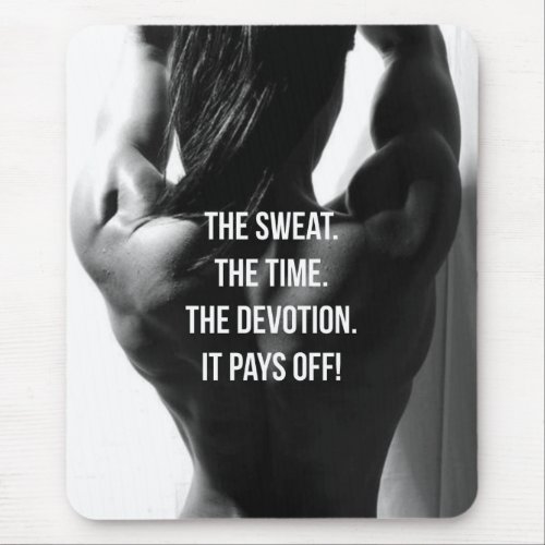 Sweat Time Devotion Womens Workout Motivational Mouse Pad