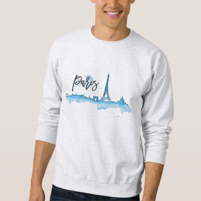 Sweat White Man BASIC Paris Sweatshirt (Front)